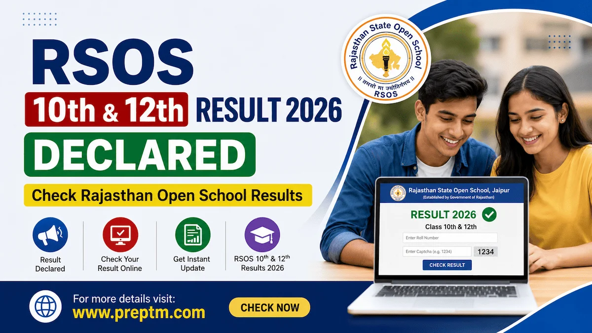 RSOS 10th & 12th Result 2026 Declared: Check Rajasthan Open School Results